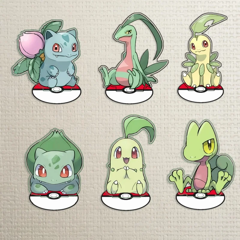 Recycled Acrylic Standees for Pokemon Ivysaur Bayleef Bulbasaur Chikorita Desk Decoration Decorative Creativity Cute Gift 15cm