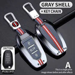Metal Car Key Cover Fob Case Shell for Peugeot 308 408 508 2008 3008 4008 5008 for Citroen C4 C6 C3-XR Accessories