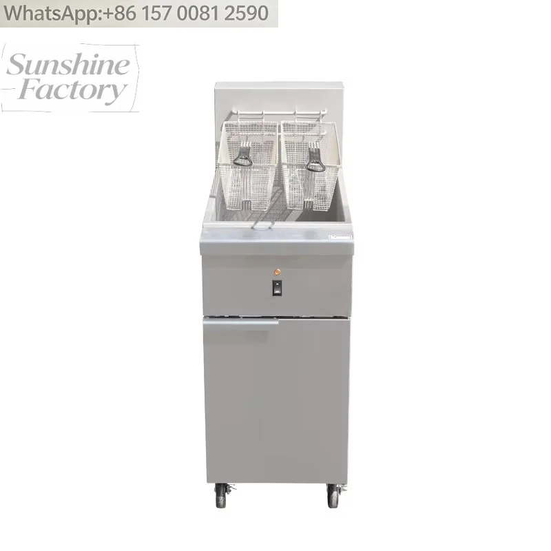 「hit Product」Commercial Fast Oil Heating Deep Fryer 2 Basket Deep Fryer High-Efficiency Cooking Deep Fryer Electric