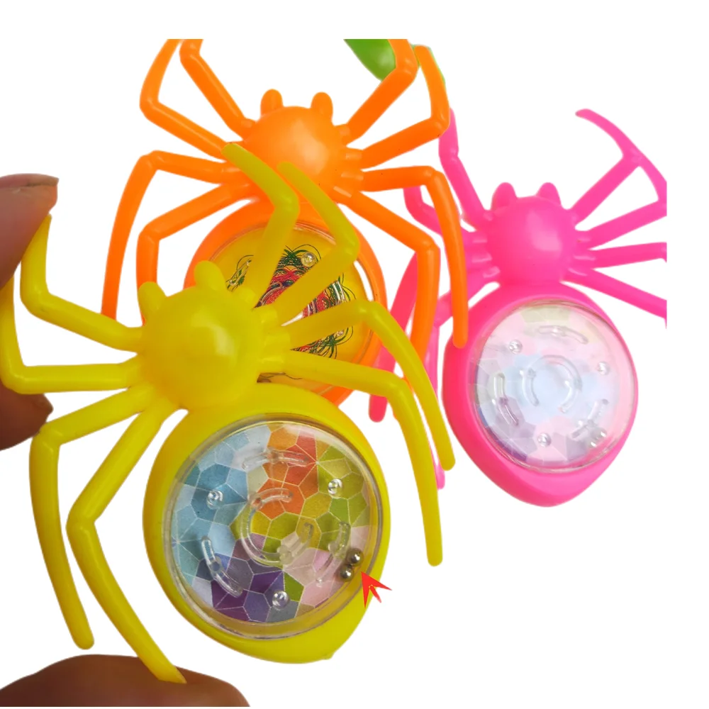 12 Pcs  Fun Children\'s Day Birthday Party Favor Candy Color Spider Rolling Ball Maze Game Pinata Filled Gift Bag Toy Giveaway