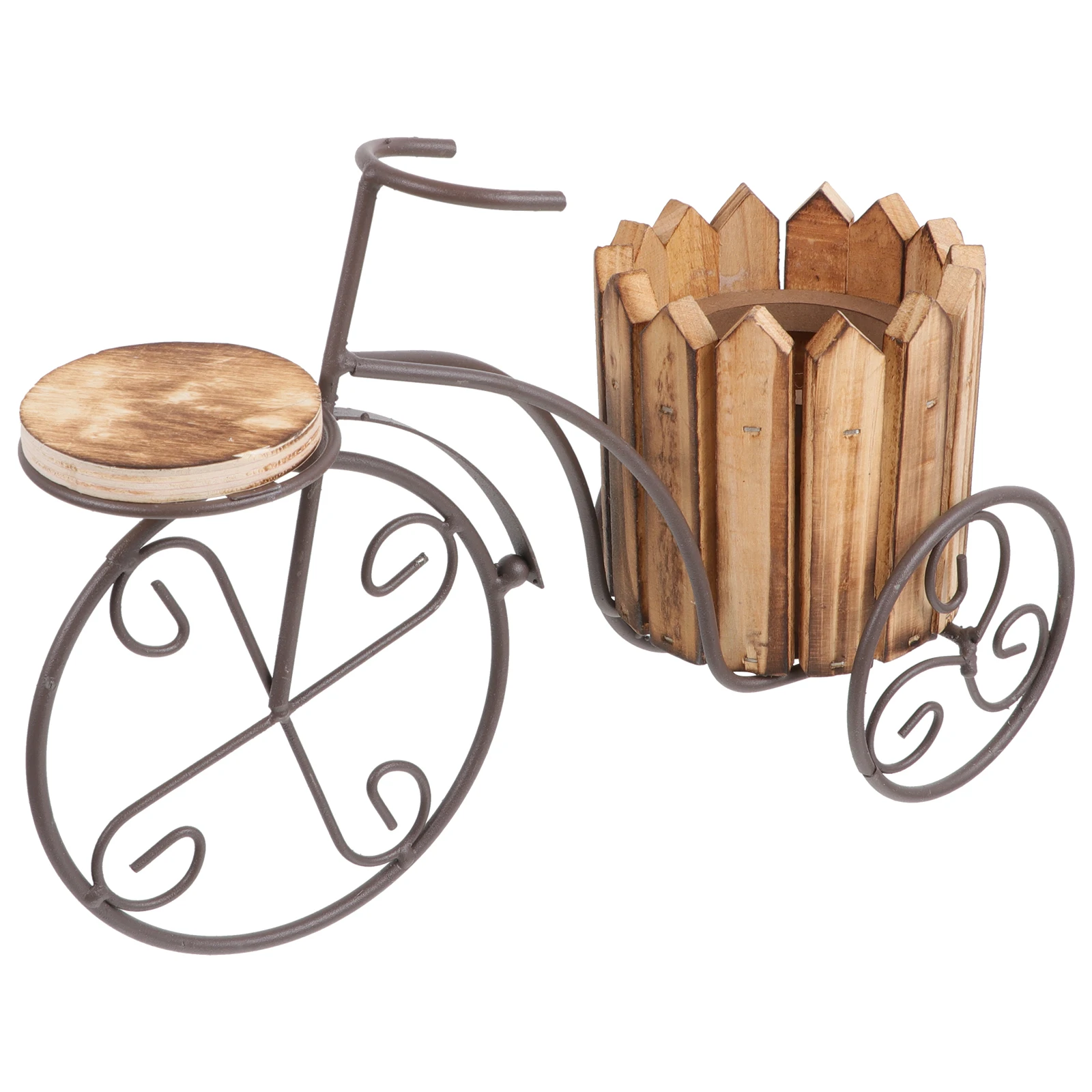 

Bicycle Craft Plant Display Rack Iron Bike Stand Wrought Planter Vintage Flower Pot Holder Tricycle Shape Modern Aesthetic Home