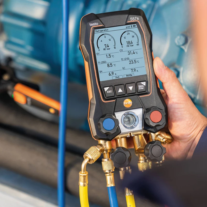 مجموعة Testo الذكية مع فراغية لاسلكية ، خرطوم من 3 قطع ، مشعب رقمي ، مشبك ، مجسات درجة الحرارة 0564 ، فراغ ،