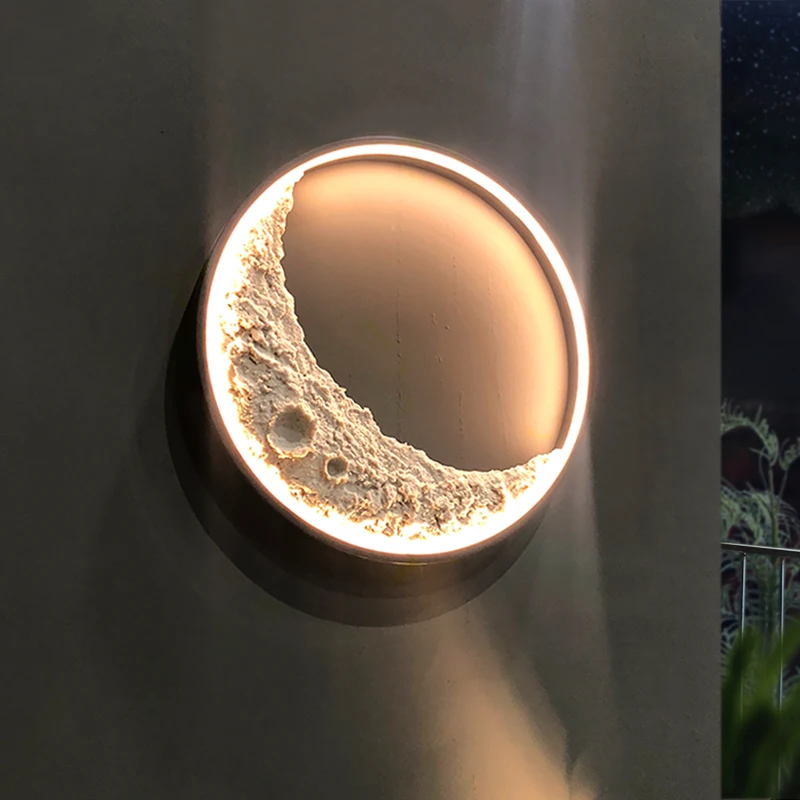 Imagem -02 - Lustres Led de Alumínio para Varanda Lâmpada Moderna Paisagem Lunar Parede Exterior Luz Interior e Exterior Lâmpada de Jardim Villa Ip65 Impermeável