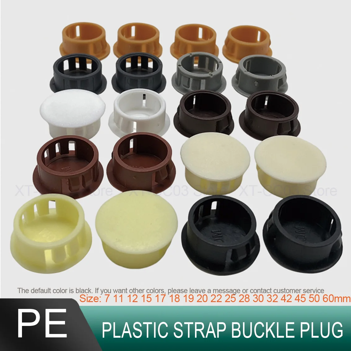 5-100Pcs 7/11/12/15/17/18-60mm Plastic Round Snap-On Plug PE Hinge Hole Caps Blanking End Caps Seal Stopper Anti Theft Door Plug