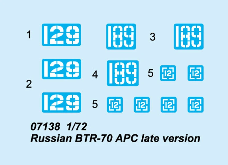 Trumpeter 07138 1/72 Russian BTR70 BTR-70 Armored Personnel Carrier APC Late Assembly Plastic Military Toy Model Building Kit