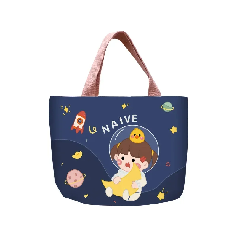 Children's Lunch Bag Portable Insulation Material Food Bag Children's Camping Canvas Handbag