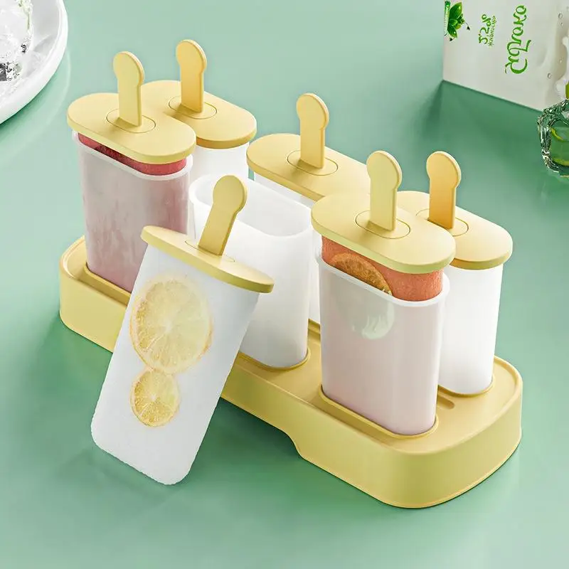 Reusable Popsicle Molds 6 Pieces Set Non Stick Food Grade Material Easy Homemade Ice  Maker for Home Summer Refreshments