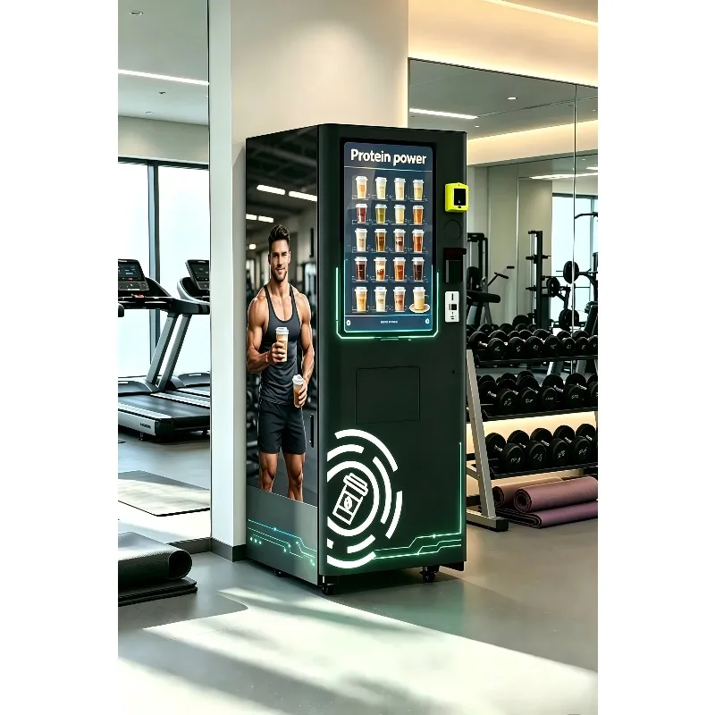 24/7 Operation Protein Shake Vending Machine, Custom Multi-Payment Vending Equipment for Gym Use, 12-Month Warranty Provided