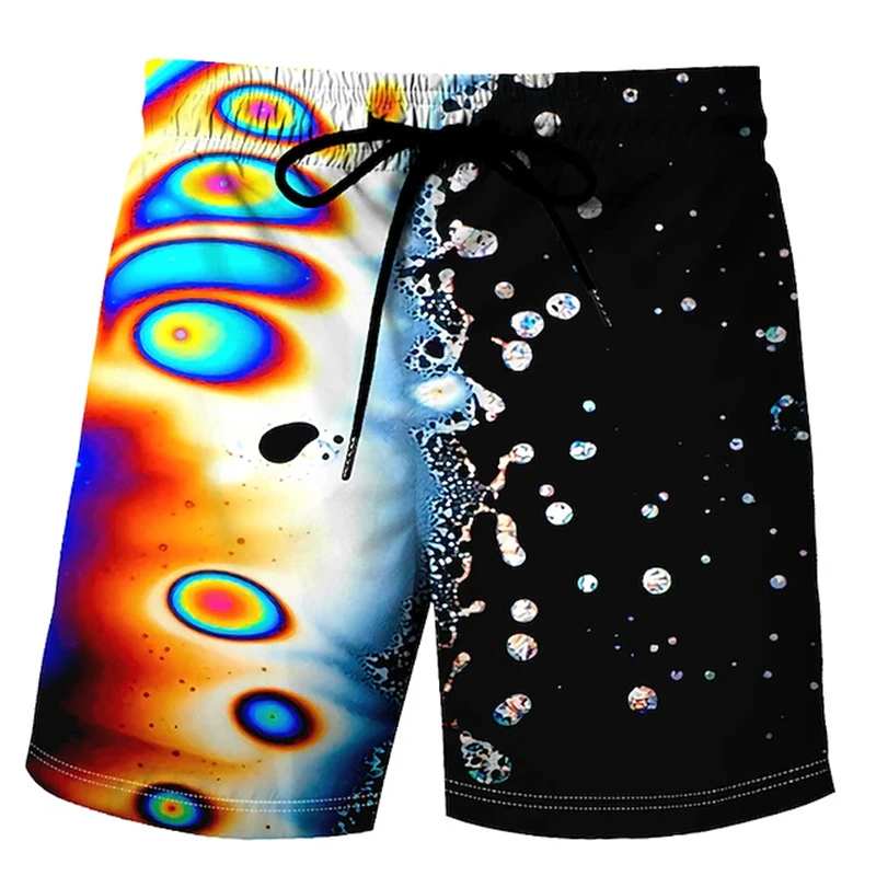 Classic Vertigo Pattern 3D Print Beach Short Pants Mens Rainbow Shorts Swim Trunks Kid Summer Board Shorts Funny  Mens Clothing