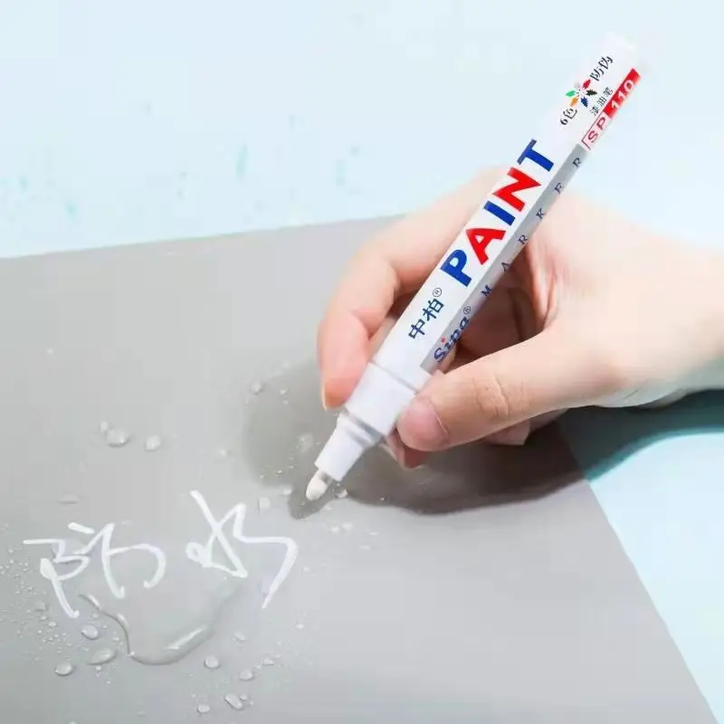 Bolígrafo de pintura de relleno metálico, suministros de artesanía, rotulador permanente de aceite a prueba de agua, neumáticos de dibujo de Color blanco, 4/2/1 unids/lote