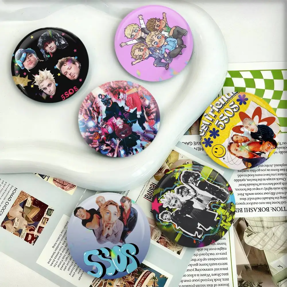 

5 S-Seconds of Summers 5SOS Badges 25 32 44 58 75 mm Round Fans Collect Friends Gifts Brooch Souvenir