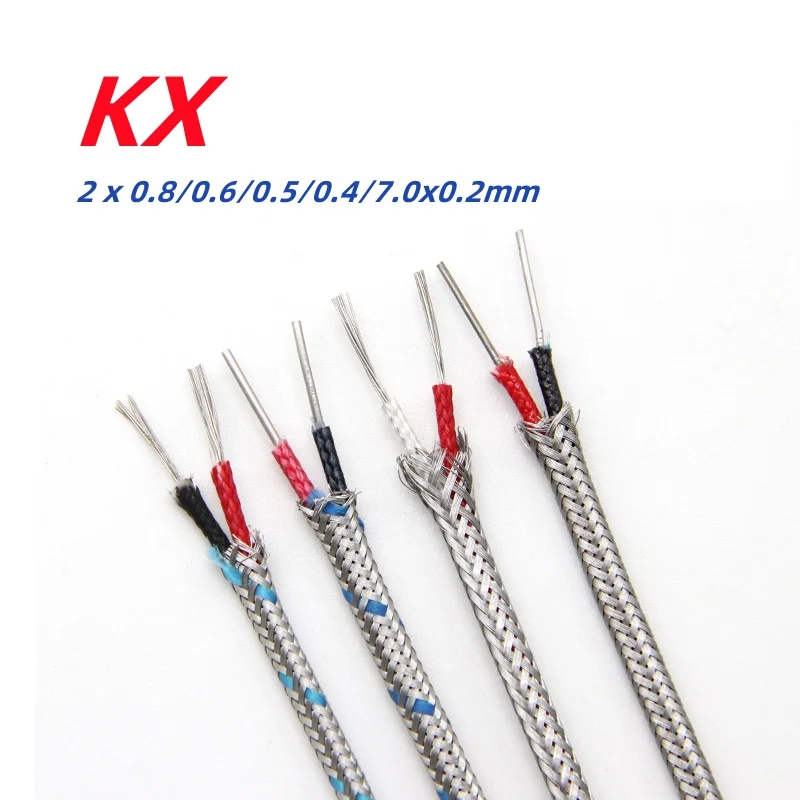 K Shielded Braided Cable Thermocouple Wire Shield Fiber Braid Insulated High Temperature Sensor Compensation Cable