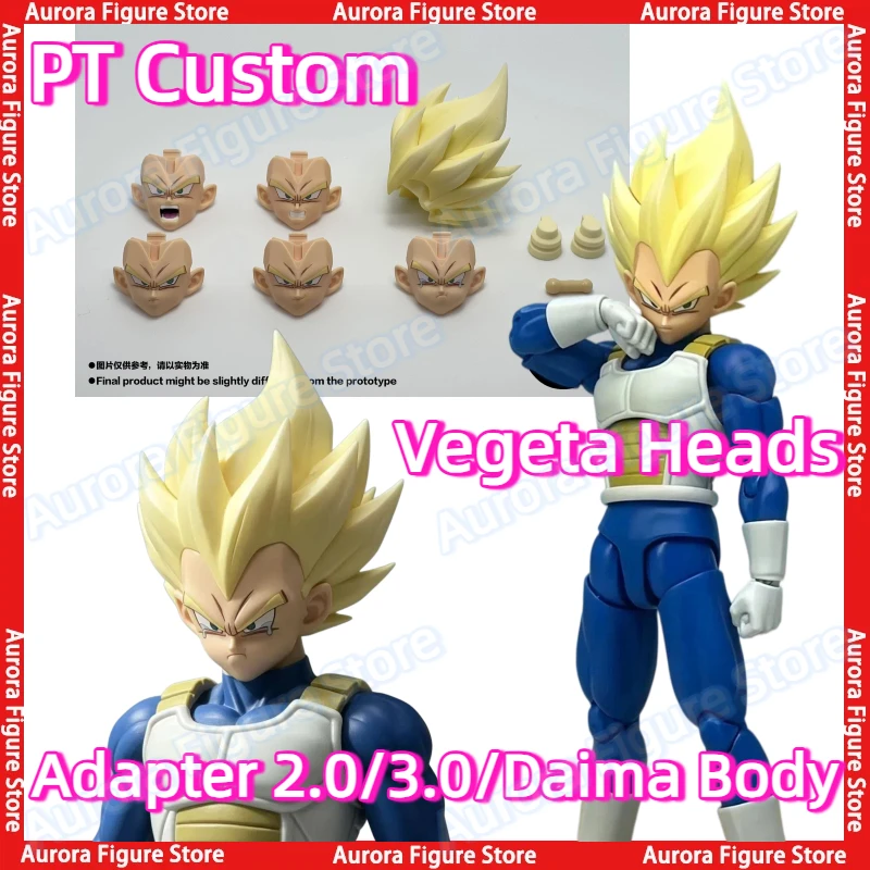 Kit de Cabezas de Vegeta de Dragon Ball PT Custom PTvvv SHF SSJ Super Saiyan, Accesorios para Figuras de Acción de Anime, Modelos de Juguetes
