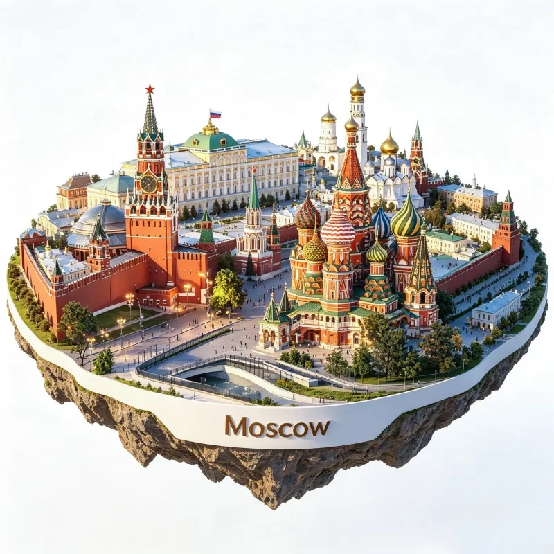 Russia Fridge Magnets Moscow Travel Souvenirs Saint Basil's Cathedral‌ Red Square Fridge Stickers Home Decoration Wedding Gifts