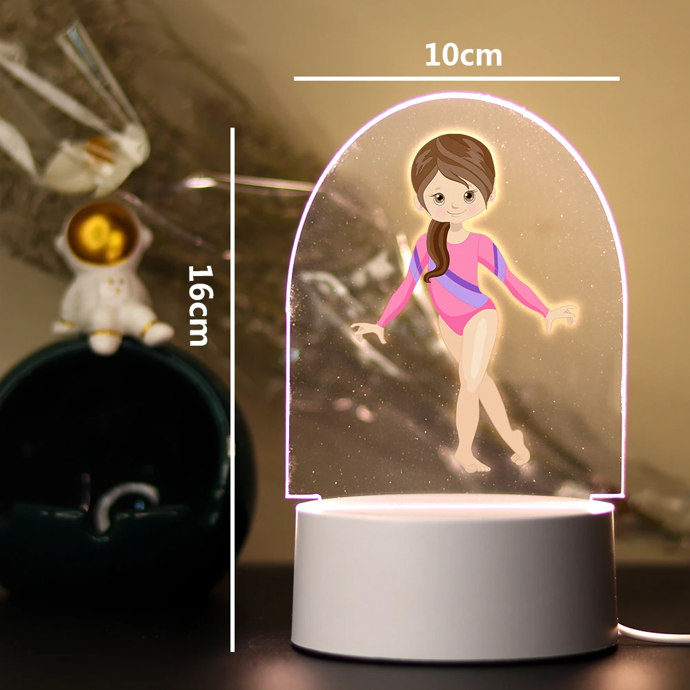 Gymnastics girl Kids Night Light For Bedroom Decor Birthday Gift Night Light 3D Illusion Lamp