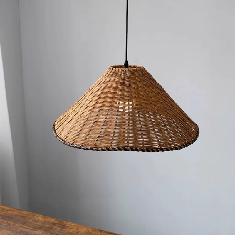 Wabi Sabi Rattan Weaving Pendant Lights Restaurant Bedroom Bedside Living Room Homestay Designer Tea