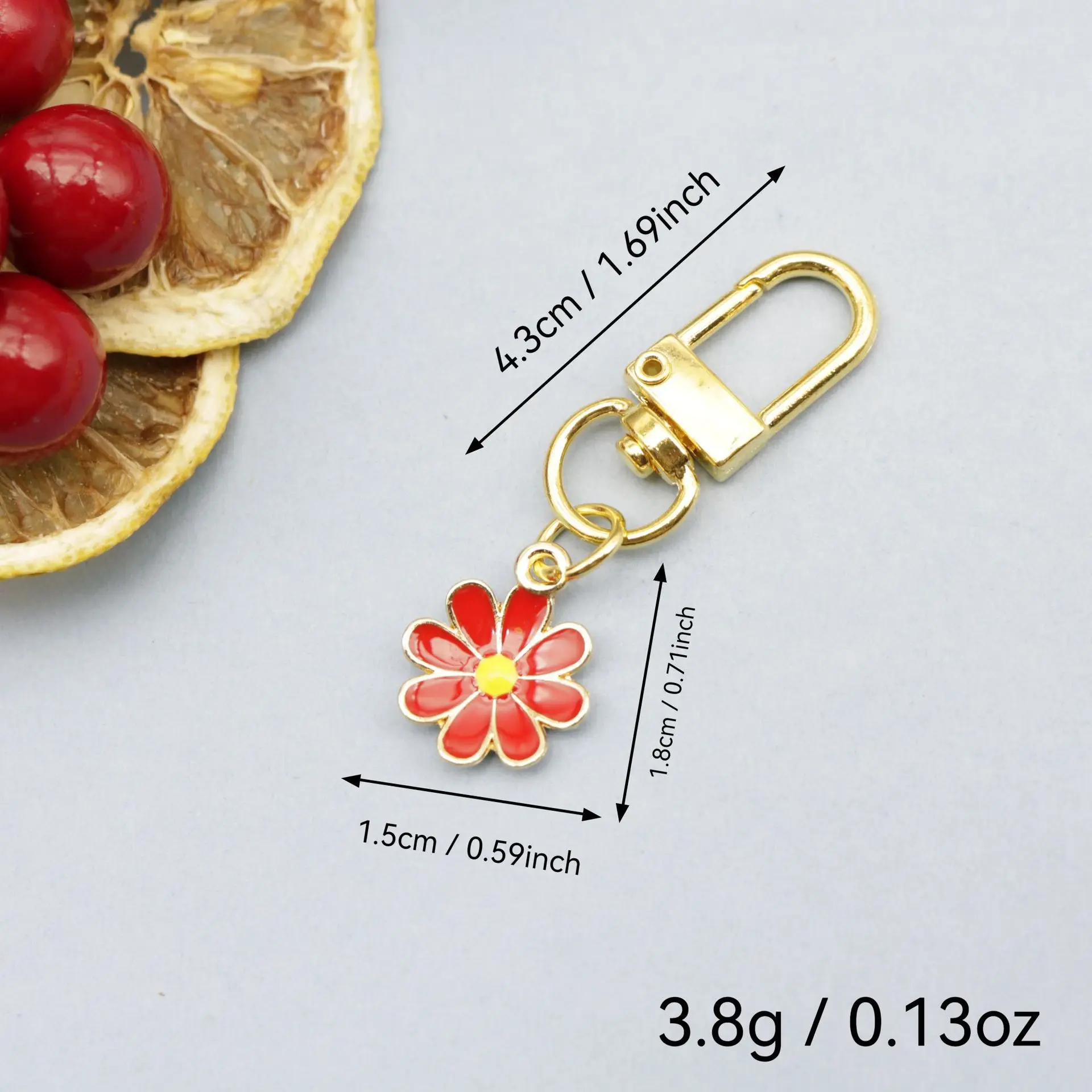 Cute Daisy AirPods Case Keychain Summer Fresh Car Keyring Bag Charm Small Gift