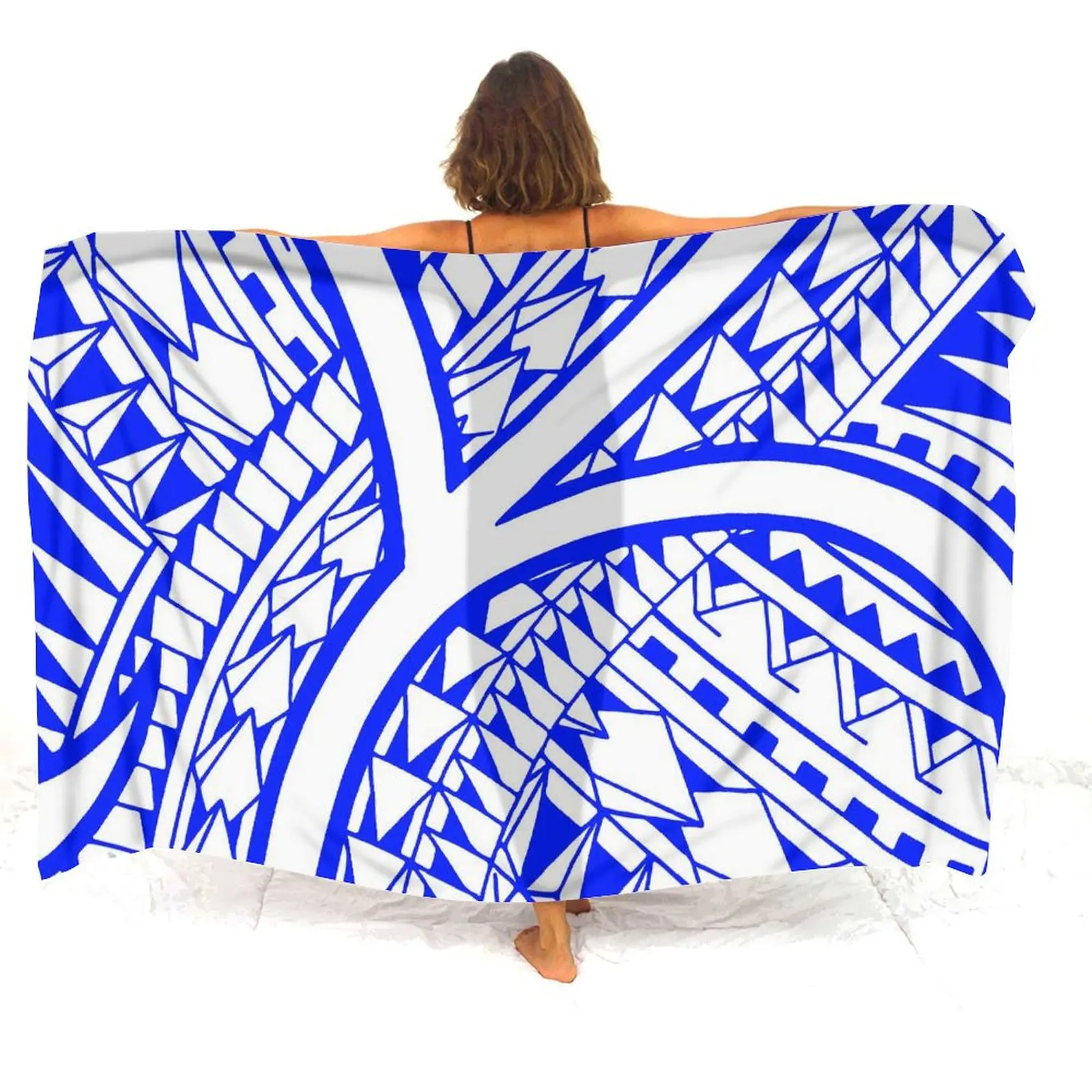 Polynesian ดอกไม้ที่กําหนดเองสตรี Sarong SMOCK ฤดูร้อนนุ่ม One- Piece Coat ผ้ากันเปื้อนชายหาดบิกินี่ป้องกันแสงแดดและ ...