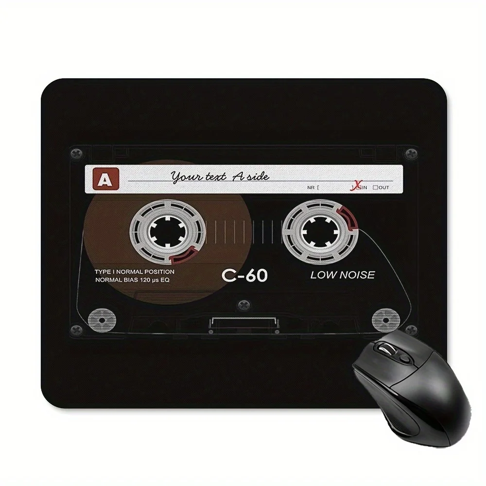 Vintage Cassette Tape Mouse Pad Non-Slip Rubber Music Player Low Noise Computer Mat Laptop Accessories Mousepad Desk Interior