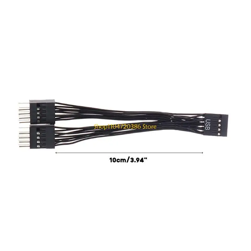 K0EA 1 9Pin Bo Mạch Chủ Máy Tính Cáp Nối Dài USB 1 Nữ Đến 2 Nam Chia Cổng Âm Thanh Nối Dài Cho máy Tính DIY 10Cm