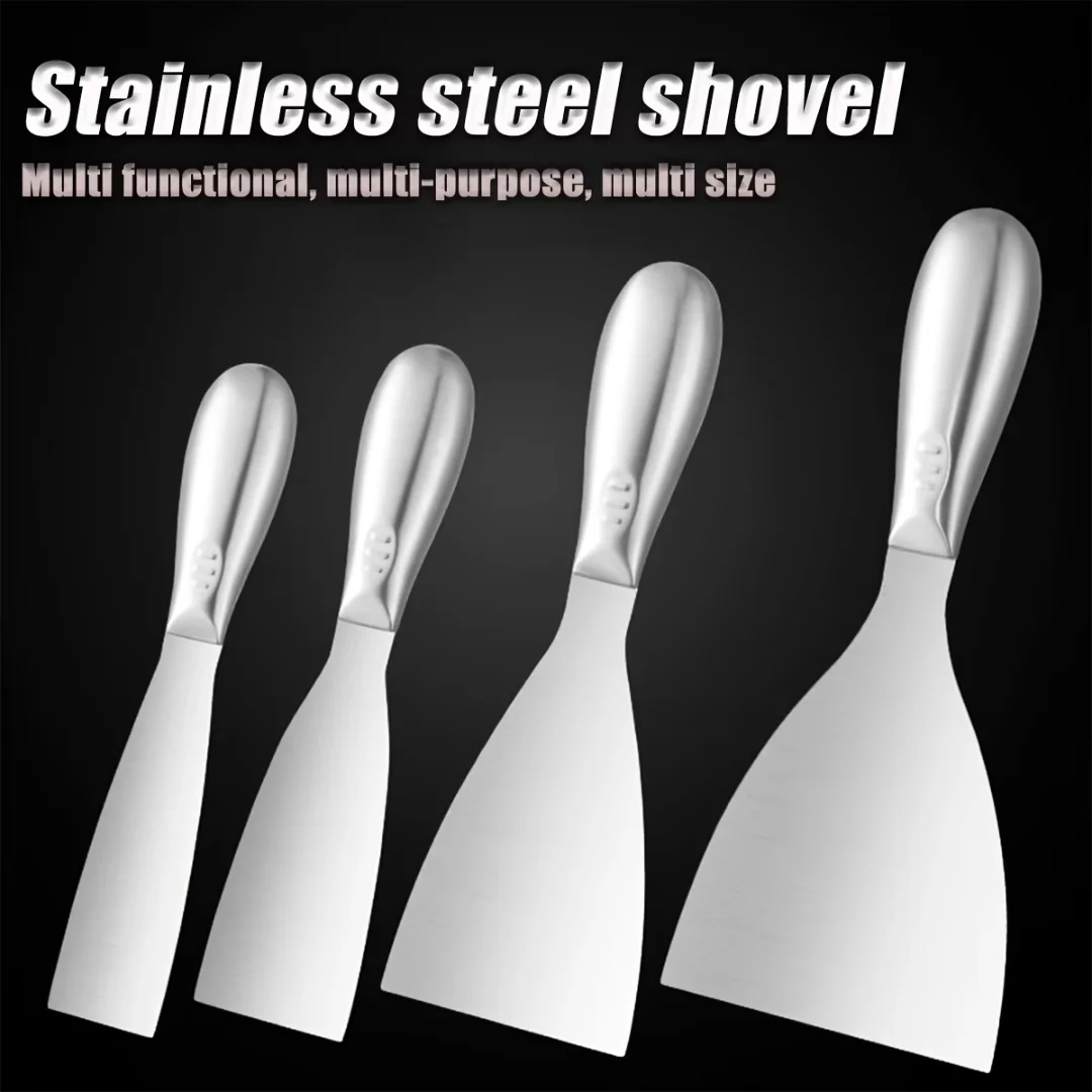 Premium Polished All-Stainless Steel Scraper Tool for Drywall Finishing,Professional Grade Putty Blade for Scraping Paint