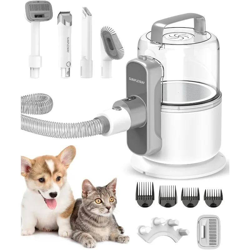 

Pet Grooming Vacuum, 6 in 1 Dog Grooming Kit with 3 Suction Mode and Large Capacity Dust Cup, Dog Vacuum for Shedding Grooming