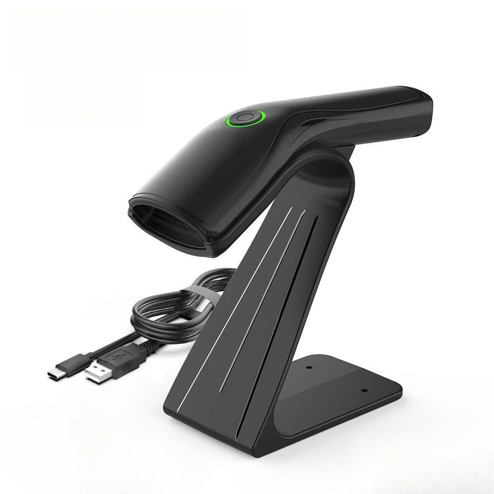 

Wired 1D 2D Barcode Scanner USB QR Code Reader Inventory Scan Gun with Stand - Data Collection Tool for Retail