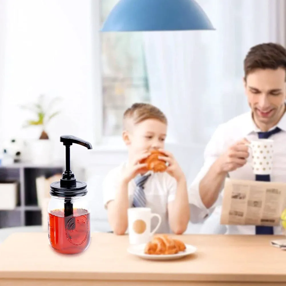 2Pcs Multi-Function Syrup Pump Dispenser Resistant to Deformation Easy-Press Auto-Return Design for Syrup Honey Shampoo view 6