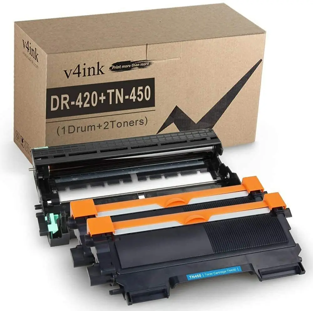 v4ink 2 TN450+1 DR420 Drum Toner Cartridge for Brother HL-2270dw 2280dw MFC-7240