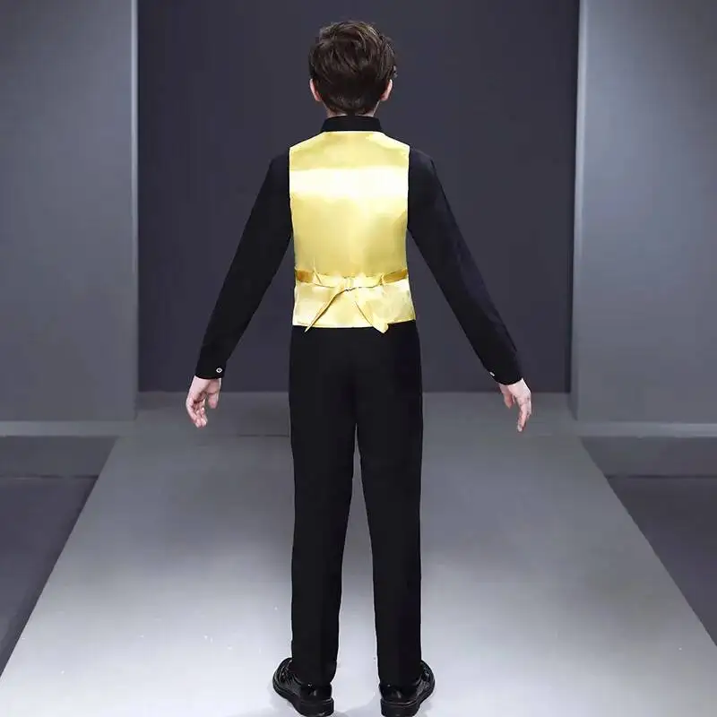 Small Suit, Vest Suit, Boys' Handsome British Children's Suit, Runway Show, Piano Performance Suit, Small Host Dress