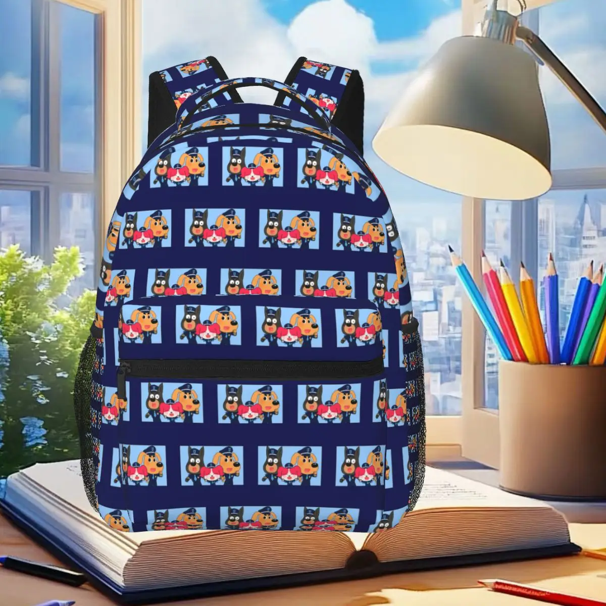 

Sheriff Labrador Backpack Student Boys Girls BookBag Children School Bag Laptop Shoulder Bags for Men Women