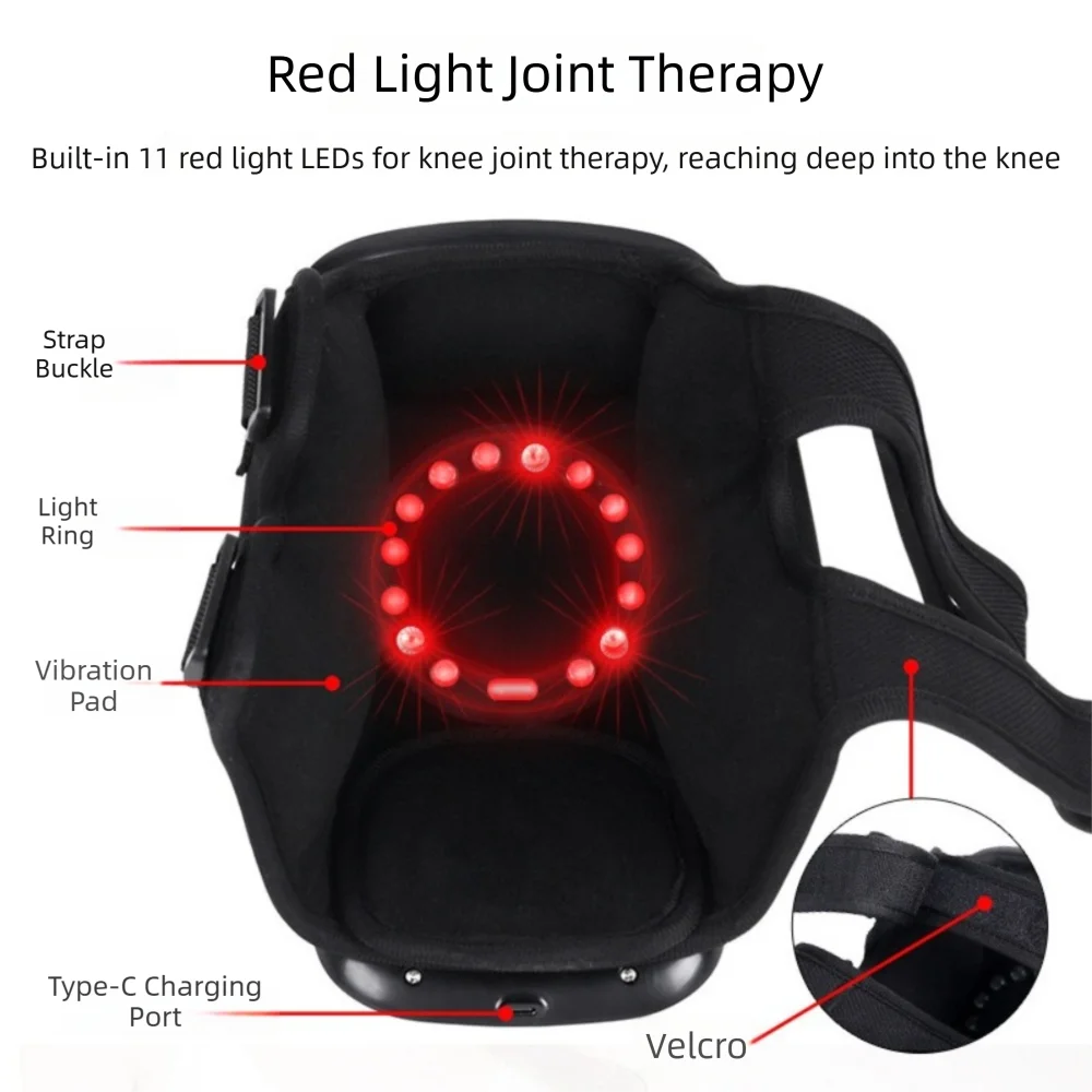 Plastic Smart Knee Massager Rechargeable Vibration Function Knee Massage Machine Wireless Knee Joint Device Elbow Massage view 4