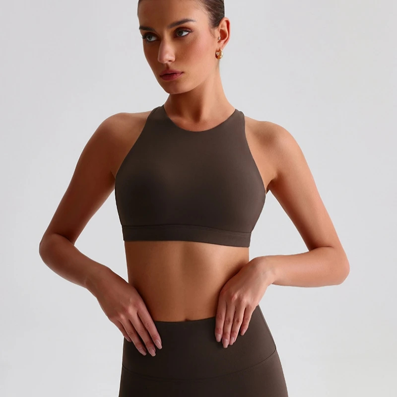 High Impact Sports Bra Cross Straps Fitness Top Bra Women Gym Yoga Crop Vest Workout Bralette Plus Size Underwear With Chest Pad