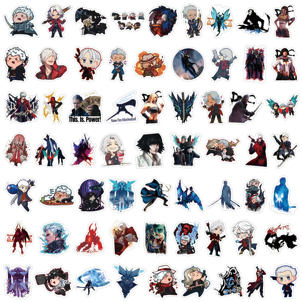 10/60PCS Hot Game Action Single Player Game Devil May Cry Graffiti Stickers Funng Creative DIY Decorative Scooter Helmet