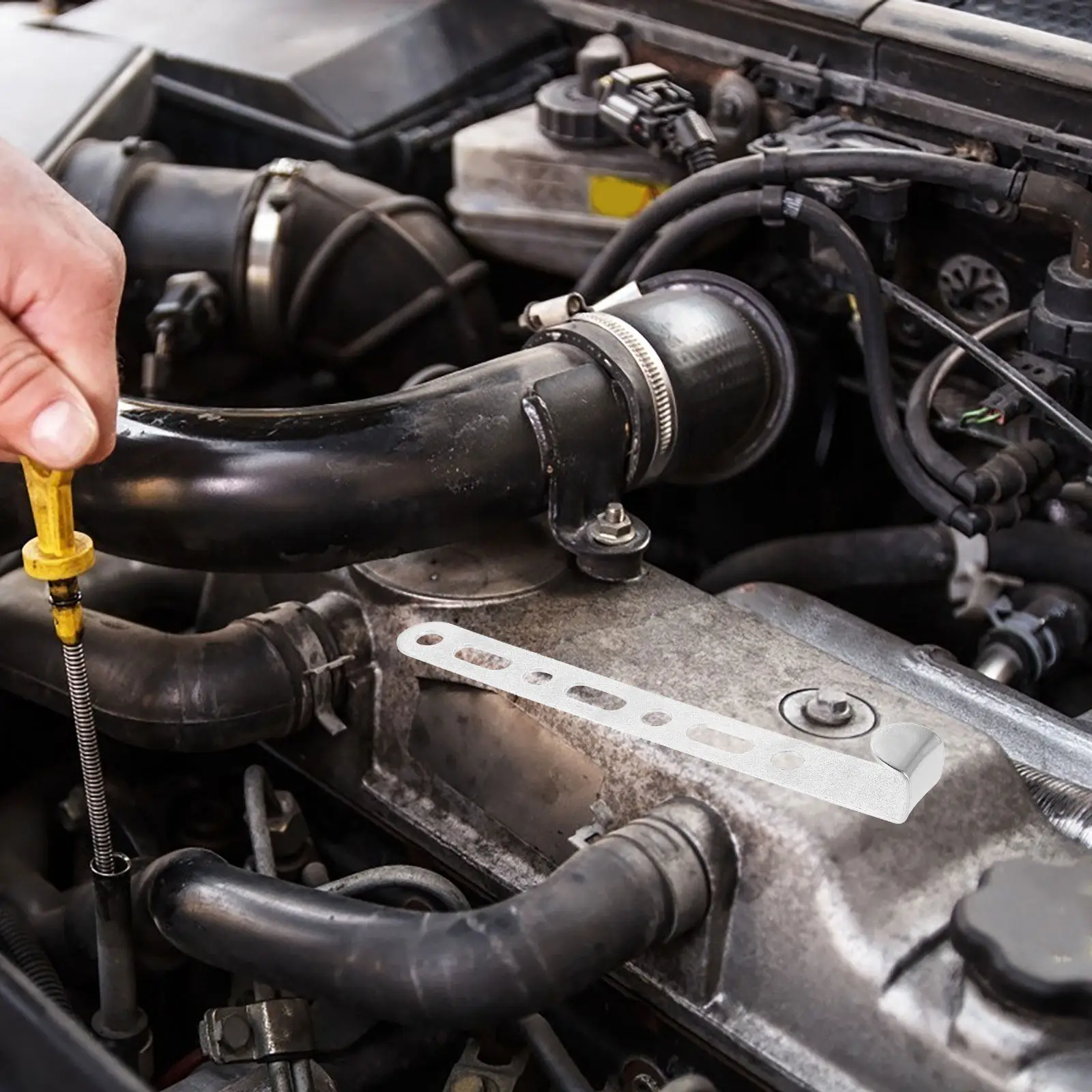 

Induction Pipe Support Stable Shock-Proof Alloy Fixing Bracket Rotatable Design Secure Clamping Mounting Bracket Car Air Intake