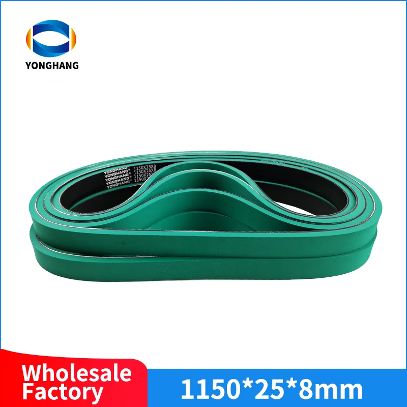 980/1000/1120/1100/1150/1200/1250/1535 8.0mm Thickness Wear-Resisting Green Rubber Flat Belt Feeder Belt Folder Gluer Belts