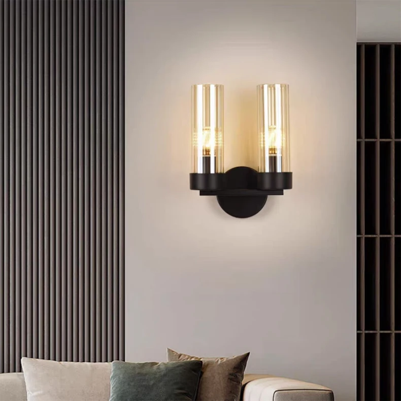Clear Grey Glass Wall Light Indoor