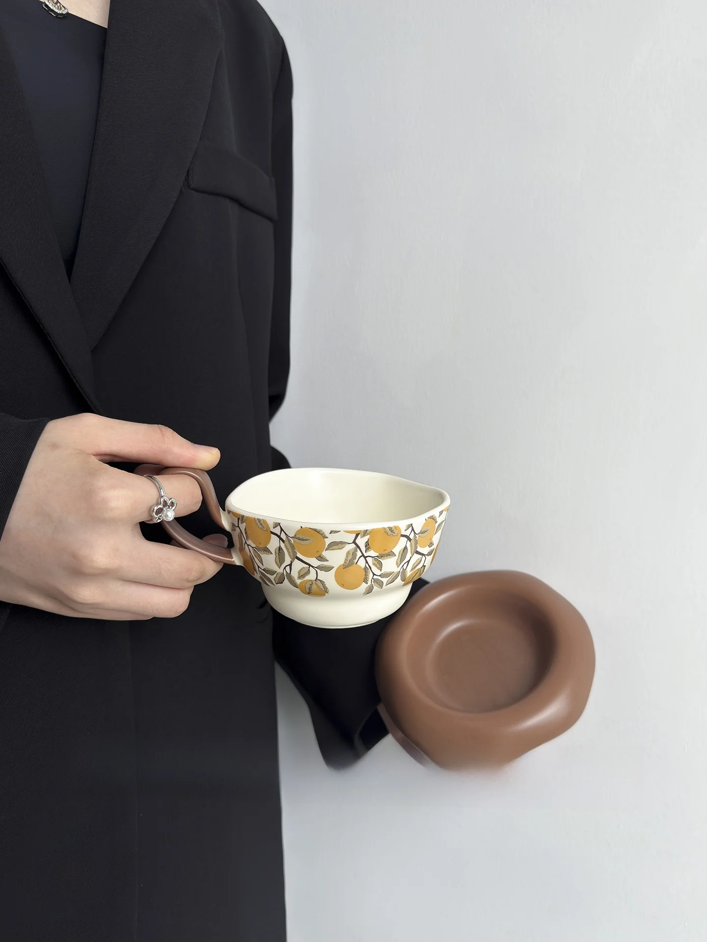 Juego de taza y plato de cerám - Lemon Tea Coffee reseña y precio
