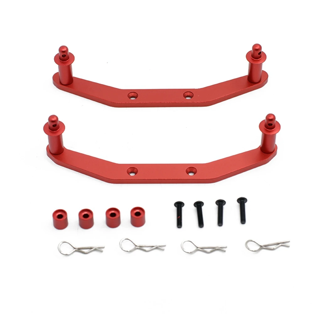 Metal Front & Rear Body Mounts with Body Posts for 1/10 Traxxas Slash 4X4 4WD RC Car Upgrade Parts Accessories,Red