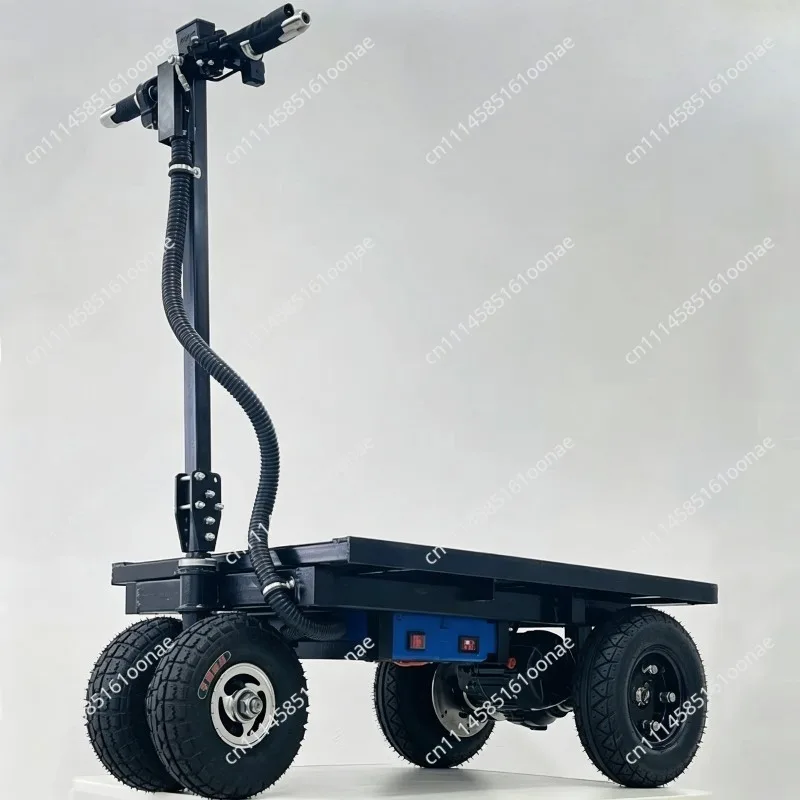 Folding portable electric flatbed truck into the elevator, building materials feeding truck, trolley, labor cart