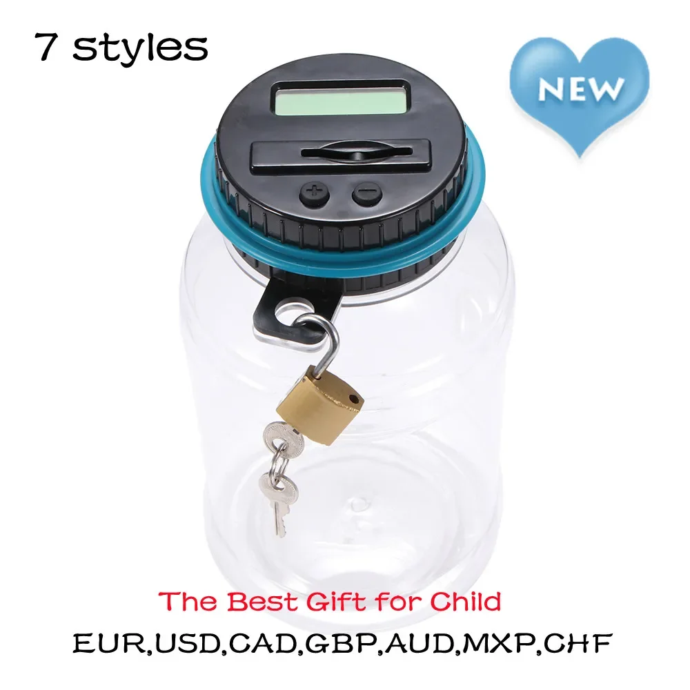 

Piggy Bank Counter Coin Electronic Digital Lcd Counting Coin Money Saving Box Jar Coins Storage Box for Euro GBP Money