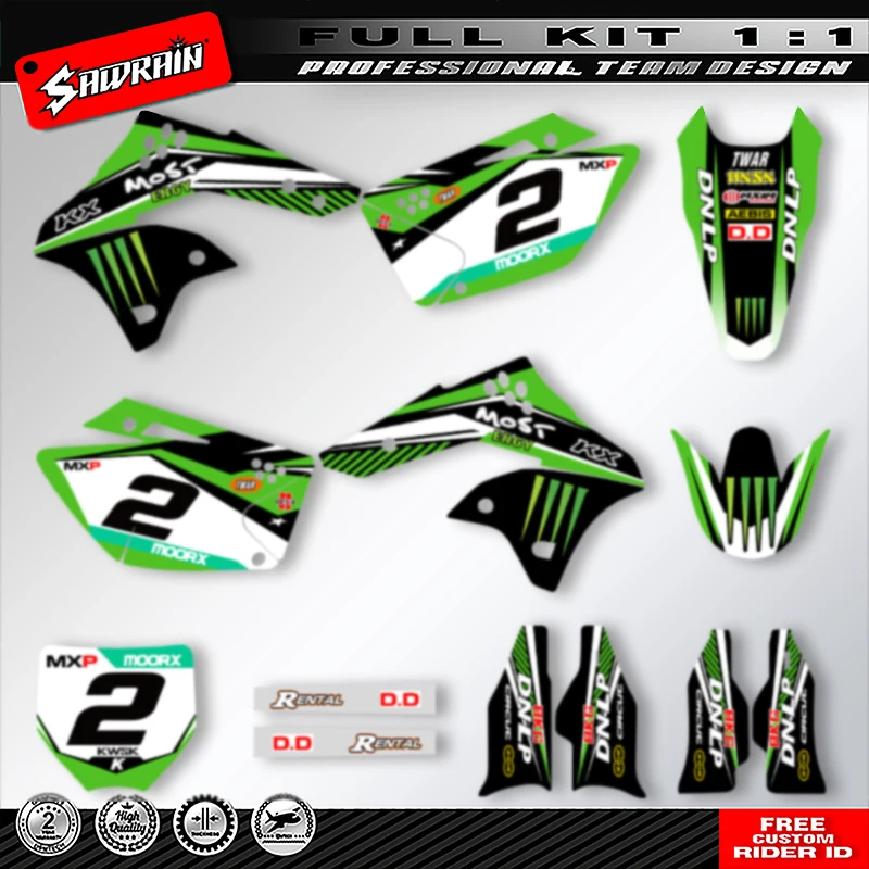 

Sawrain Motorcycle Graphics Decal Stickers Kits For KAWASAKI KXF250 2006 2007 2008 002