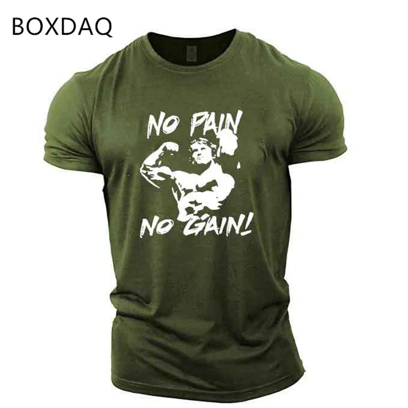 Gym Sports Muscle Men's T-Shirts Short Sleeve Fitness Sporty Strength Tops Summer O-Neck Casual Tops Plus Size 6XL