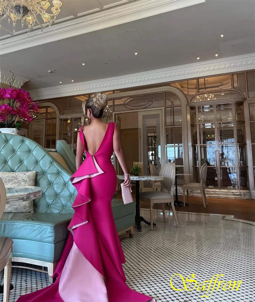 تخصيص السباغيتي الأشرطة الساتان حورية البحر التباين اللون مساء اللباس مثير فساتين المناسبات الخاصة مزاجه حزب فساتين