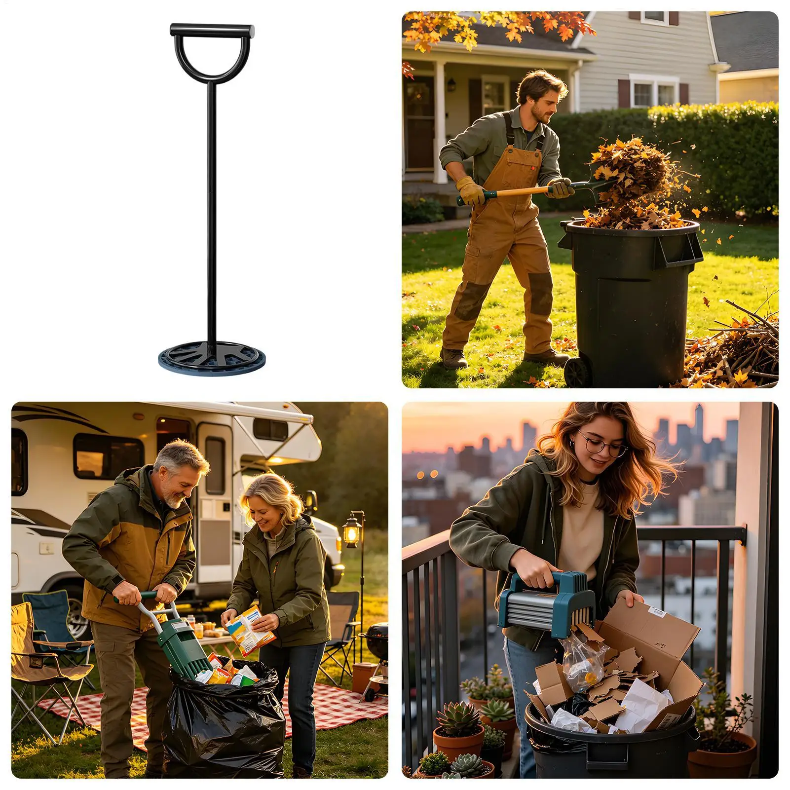 Manual Trash Compressor With Handle Kitchen Metal Press Tool Home Waste Trash Can Compressor For Outdoor Garden Yard Apartment