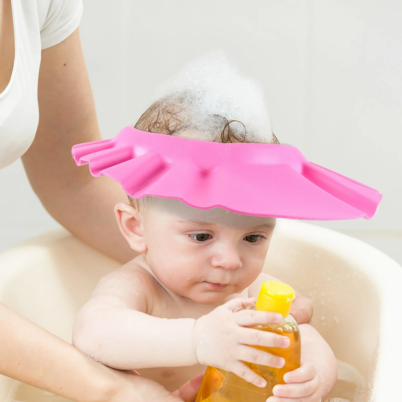 

EVA Waterproof Baby Shower Bathing Cap Kids Shampoo Hat Toddler Head Protector Children Wash Hair Soft Elastic Material