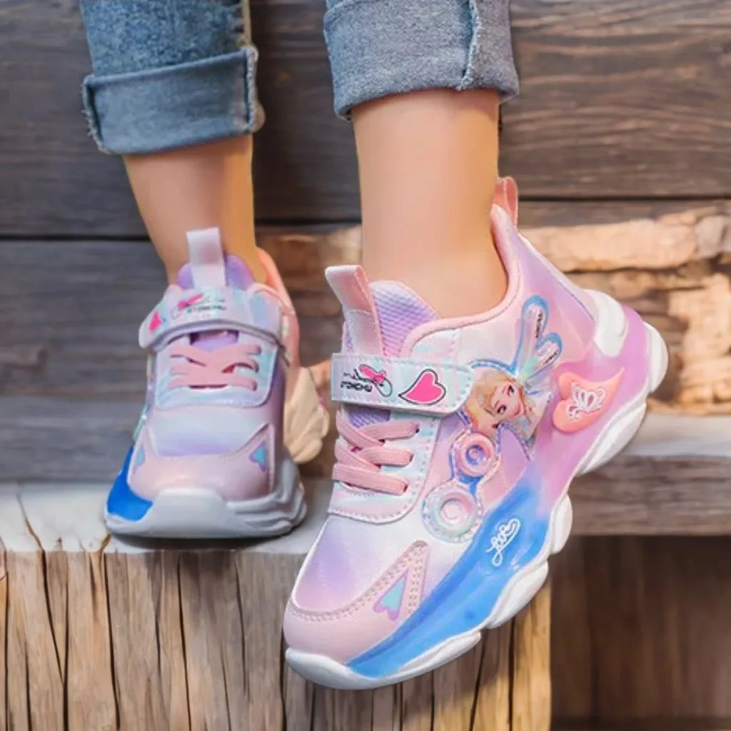 

Disney Children's Sports Shoes Led Light Priness Orders Plush Shoes Sneaker Pink Purple Warm Shoes Autumn Winter Shoes Size 22-3