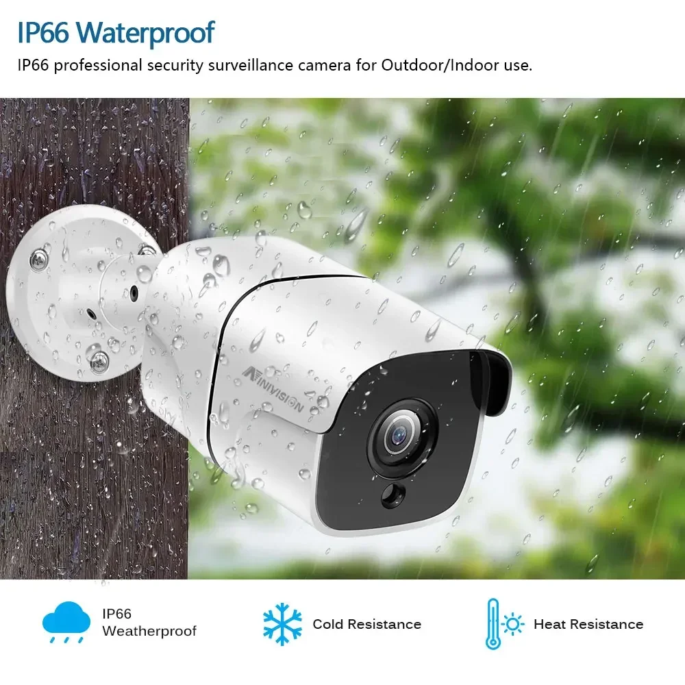 XMEYE 4K Ai Human Detect Security Camera System 8MP POE  Audio Record Outdoor Waterproof Camera 30-50m Night Vision 16CH NVR Kit