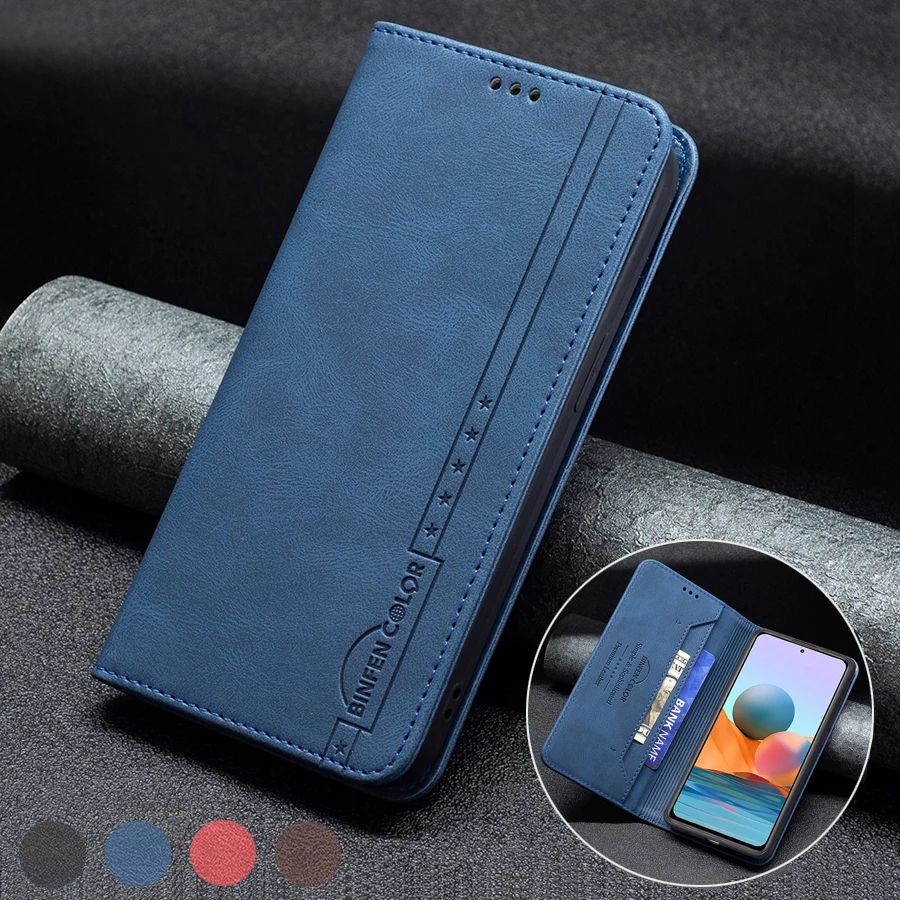 Wallet Anti-theft Brush Leather Case For Xiaomi Redmi 10 9 9A 9C 9T Note 10/10S/10T/10 Pro/9 Pro Xiaomi 12 11T Poco X3 Pro/F3/M3