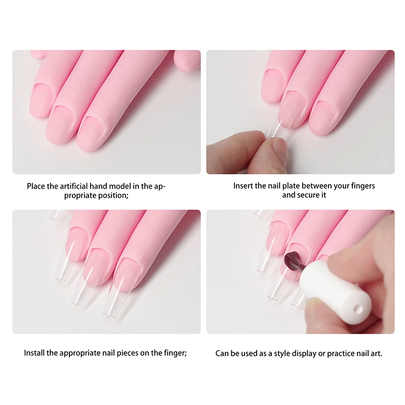 Soft Nail Art Practice Simulation Fake Hand Plastic Bendable Flexible Fingers Model Nail Art Training Manicure Tool For Beginner